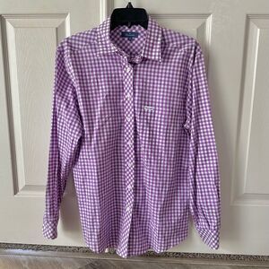 Faconnable purple and white check long sleeved shirt